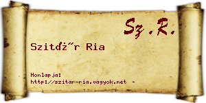 Szitár Ria névjegykártya